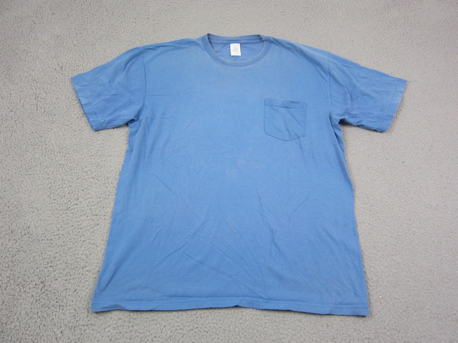 Vintage Towncraft Shirt Mens Large L Blue 90s Y2K Casual Blank Pocket Cotton