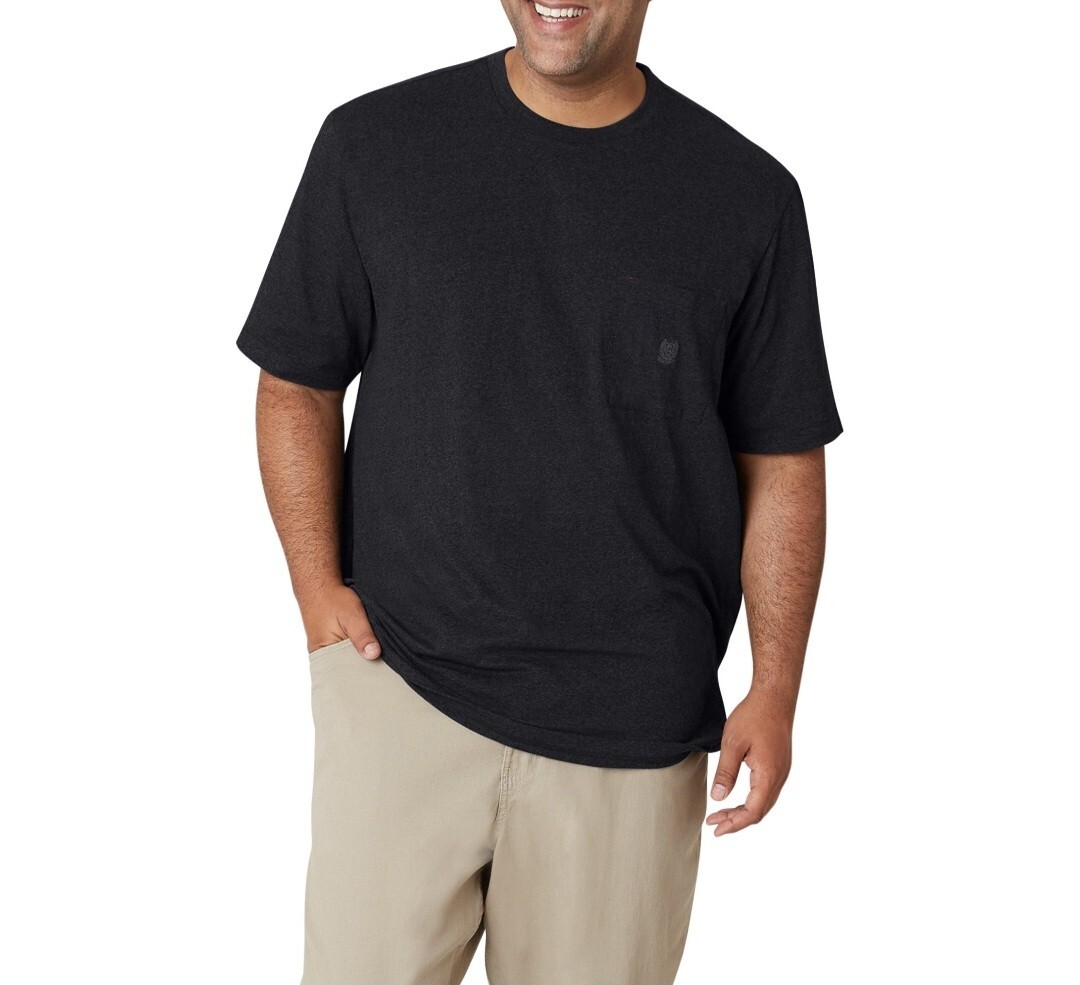Chaps Men’s Coastland Wash T-shirt with Chest Pocket, American Black, Size M