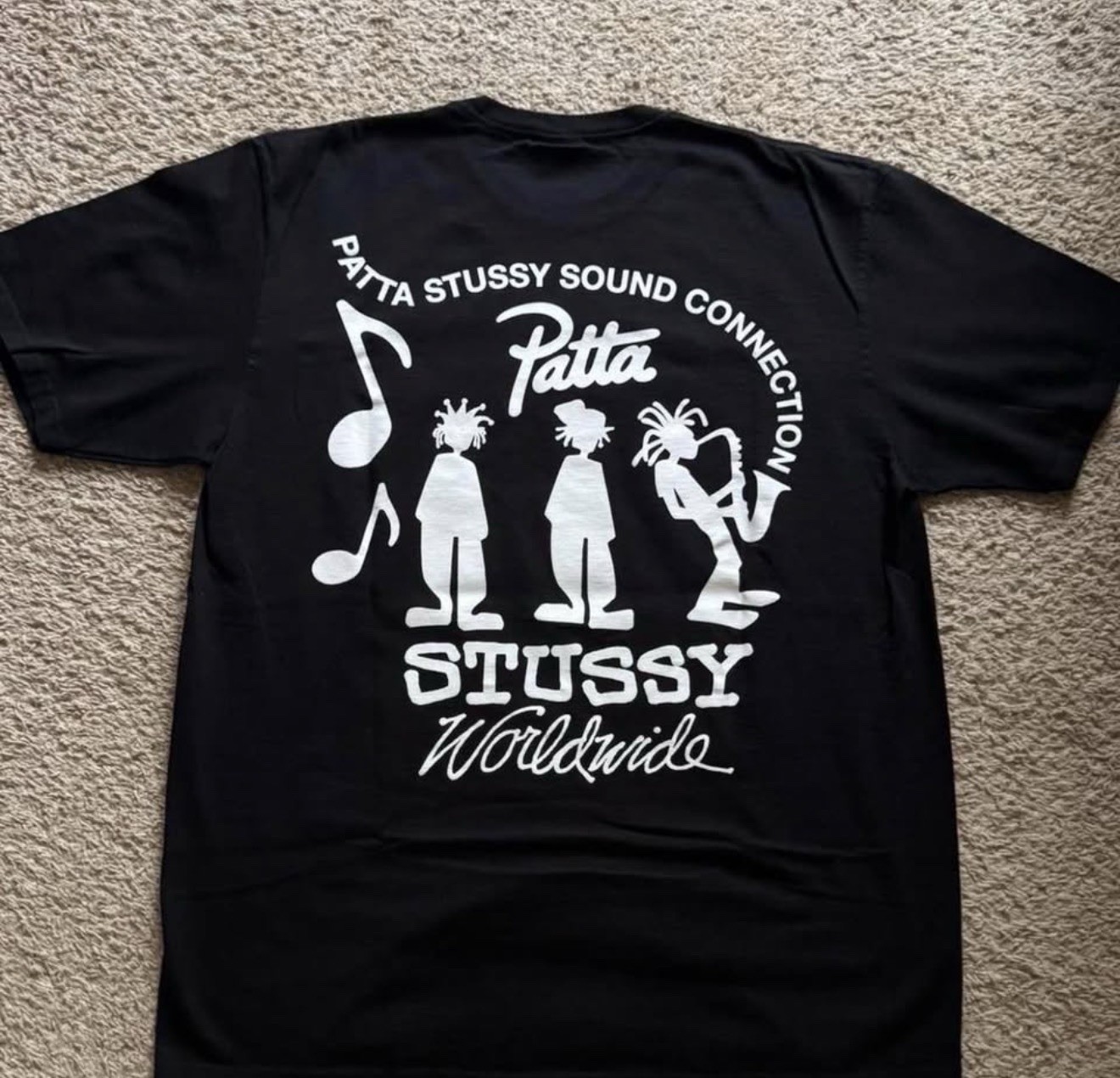 Stussy x Patta Sound Connection T-Shirt Black Men’s Large Graphic Tee L