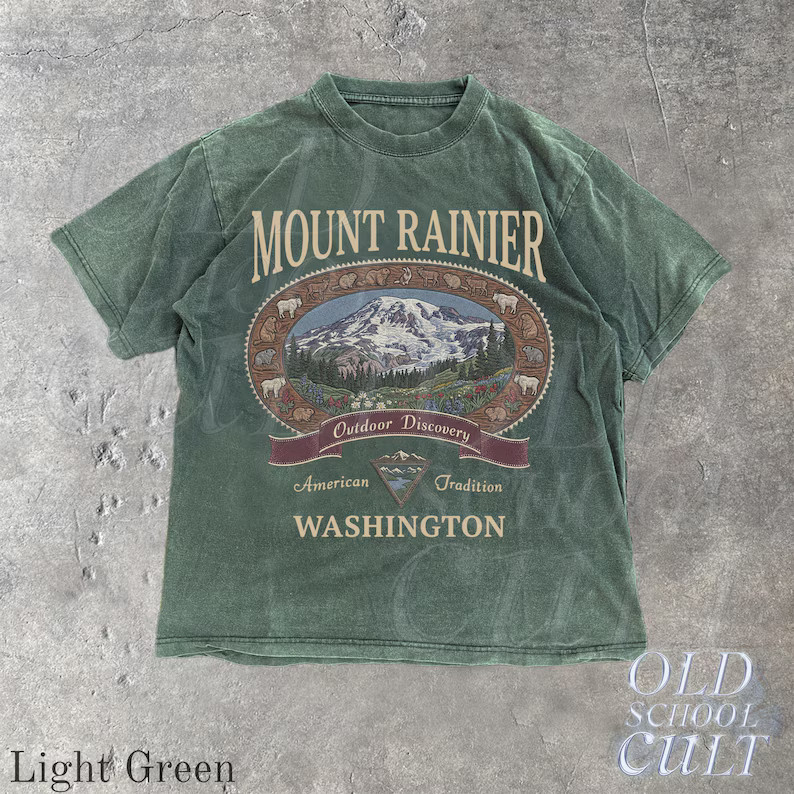 Vintage Mount Rainier Washington Graphic Comfort Tee
