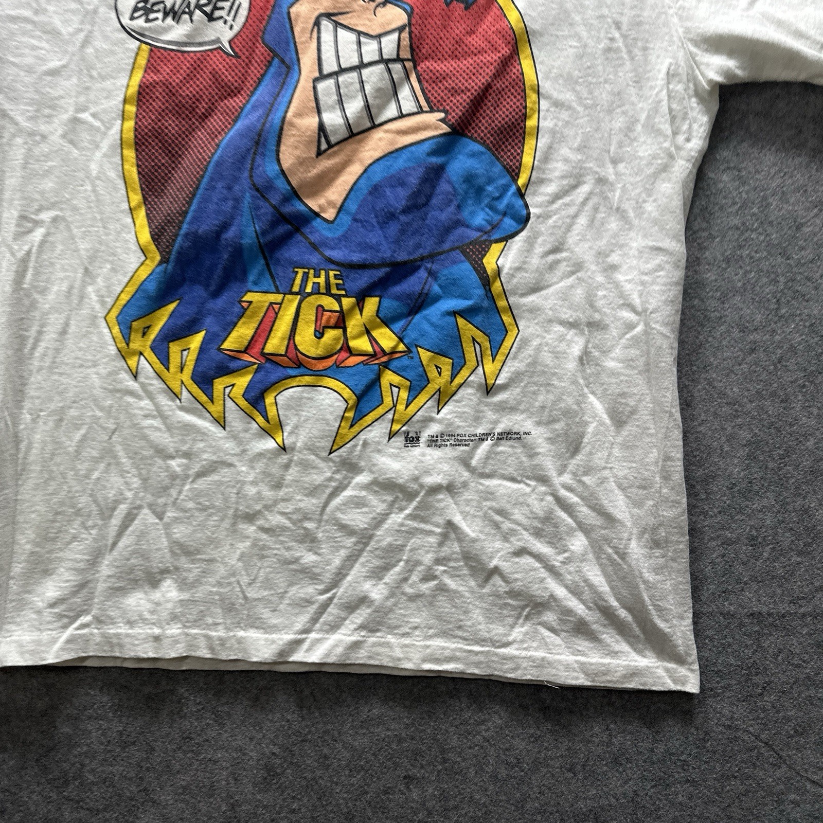 Vintage The Tick Face Graphic Evil Ways Mens Large Single Stitch Double Sided