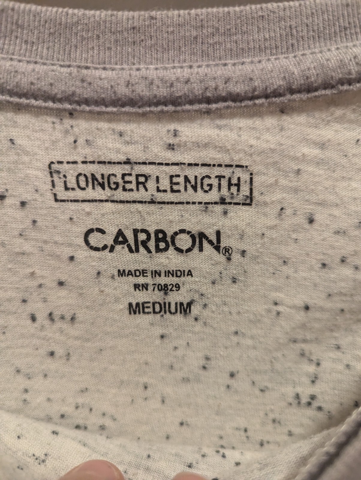 Carbon Men’s Medium Beige And Gray Longer Length Long Sleeve Shirt With Pocket