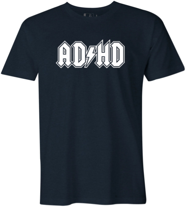 ADHD ACDC Rocker Guitar Bass Drummer Tee – Choose Your Size & Color!