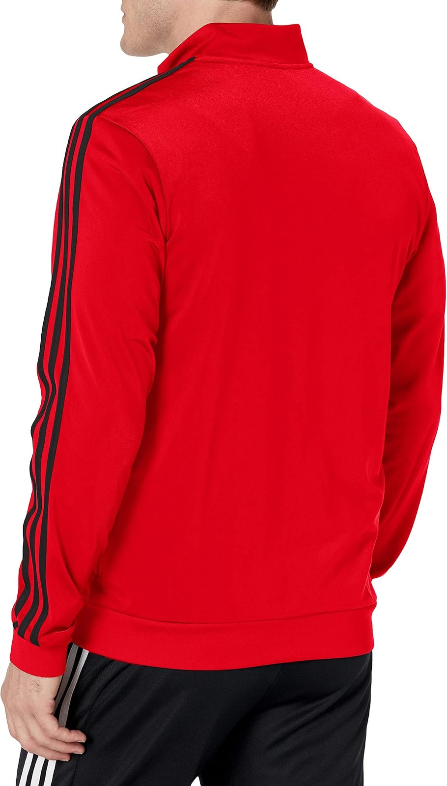 adidas Men’s Essentials Warm-up 3-stripes Track Top – Scarlet/Black – XX-Large