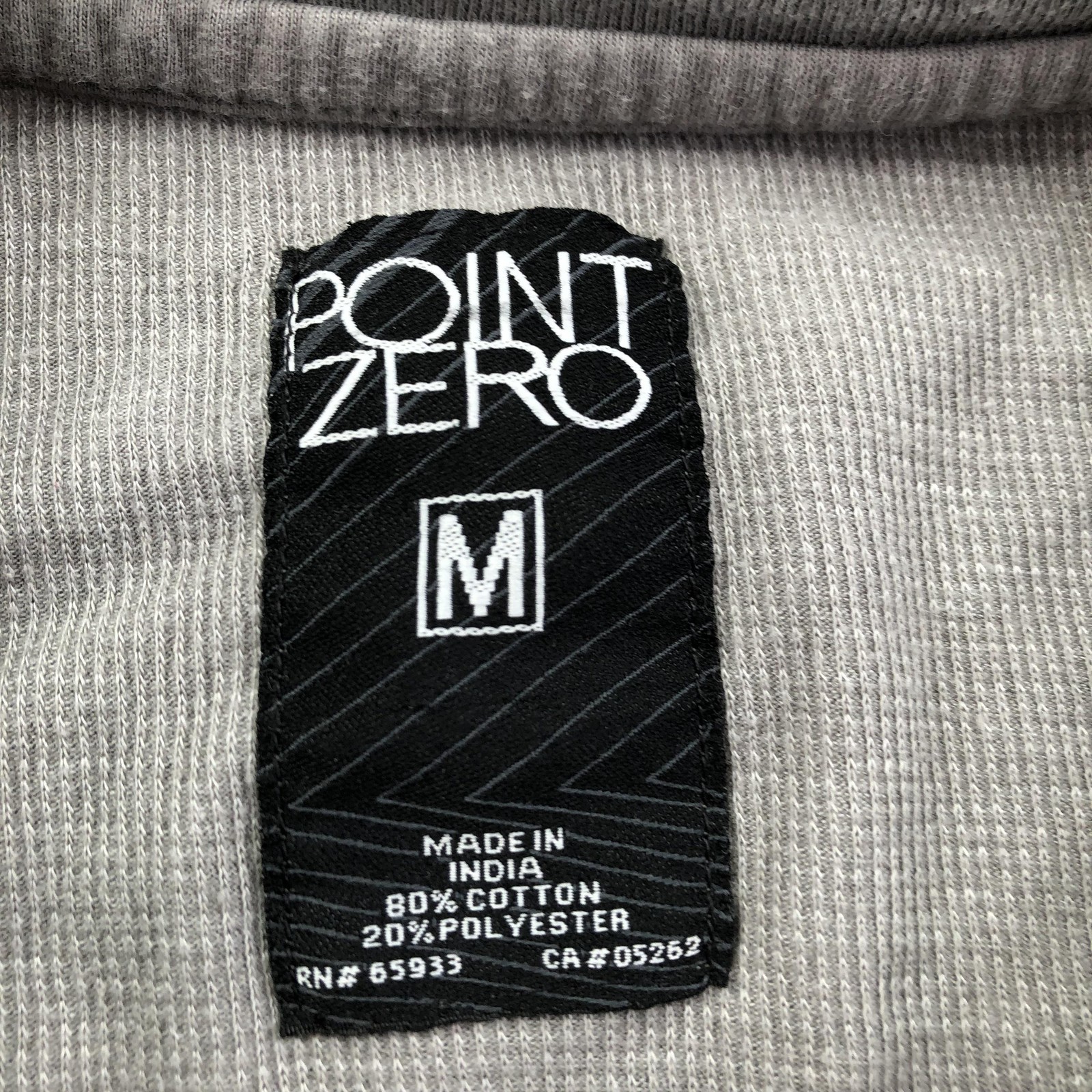 Point Zero Shirt Mens Medium Gray Long Sleeve Henley Pocket Tee Knit Casual