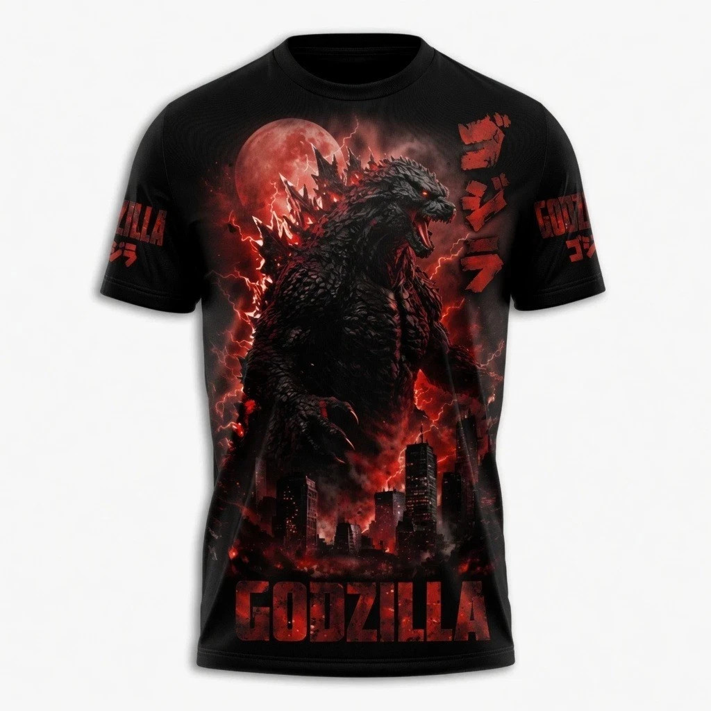 Godzilla King of the Monsters Shirt 3D All Over Print King Kong Kaiju Movie Tee