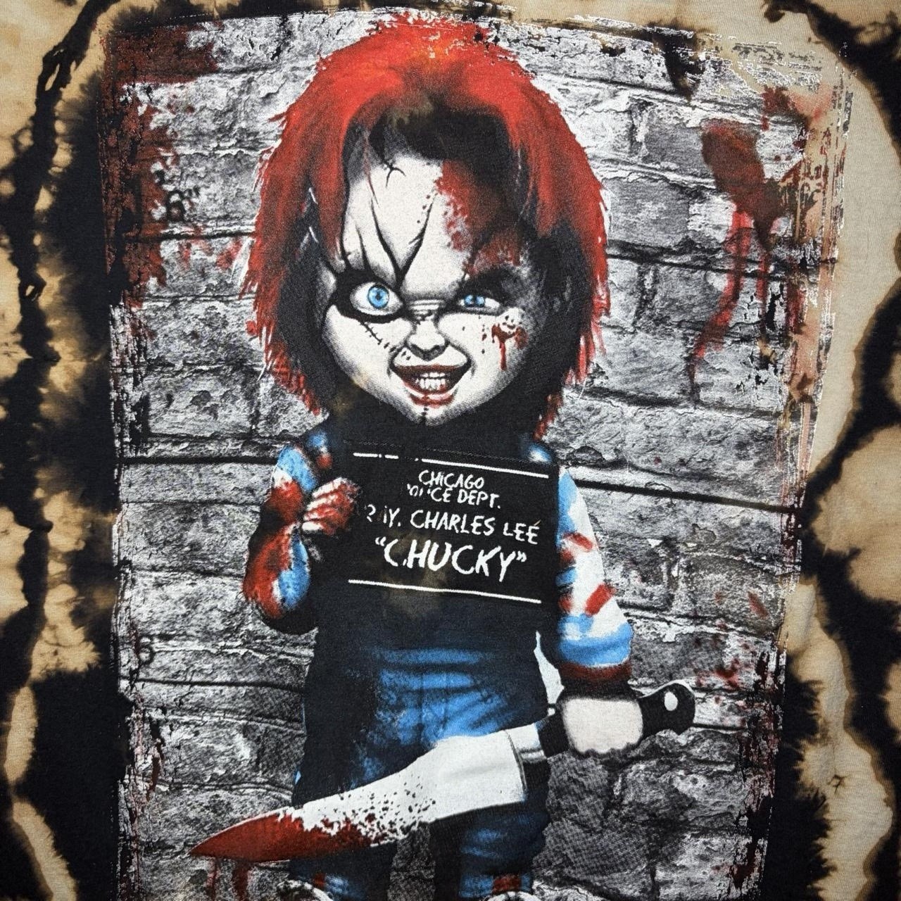 Handmade Custom Chucky Reverse Tie Dye Mens Size M 1 of 1 Artist Signed Horror