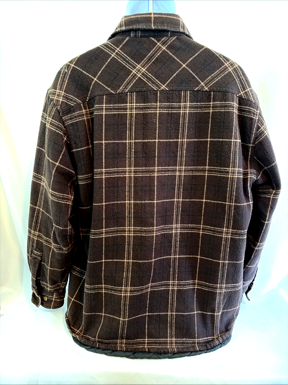 Men’s Levi Strauss Thermal Quilted Lined Plaid Flannel Shirt Size L