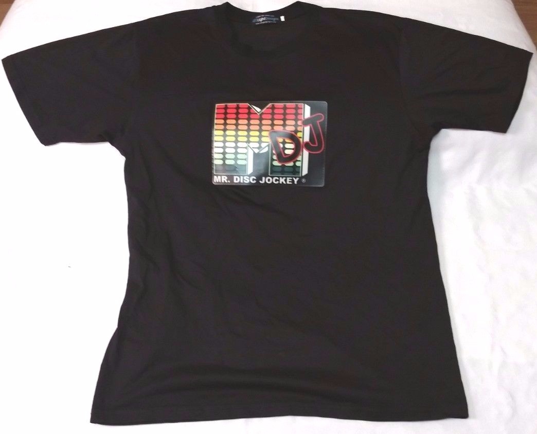 Mr. Disc Jockey LA Light Design t-shirt men sz XL black sound activated