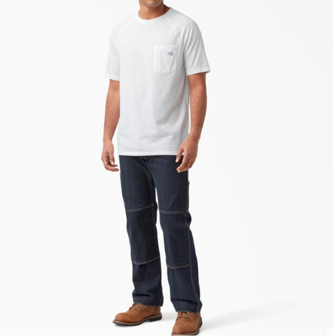 DICKIES Cooling Shirt MENS 3XL XXXL WHITE Fast Dry POCKET Tee Casual Work NWT