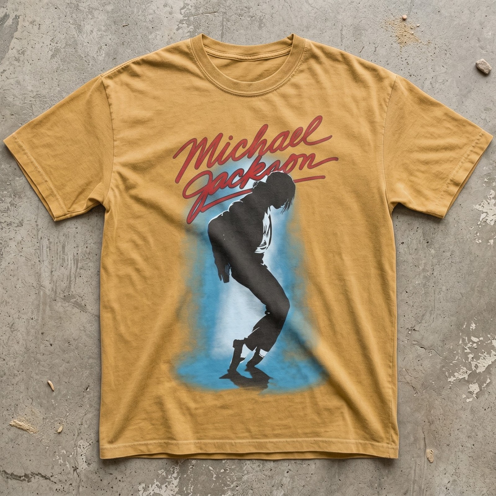 Vintage Mi.ackson Silh0uette Graphic T Shirt Pop King Concert Music Tee