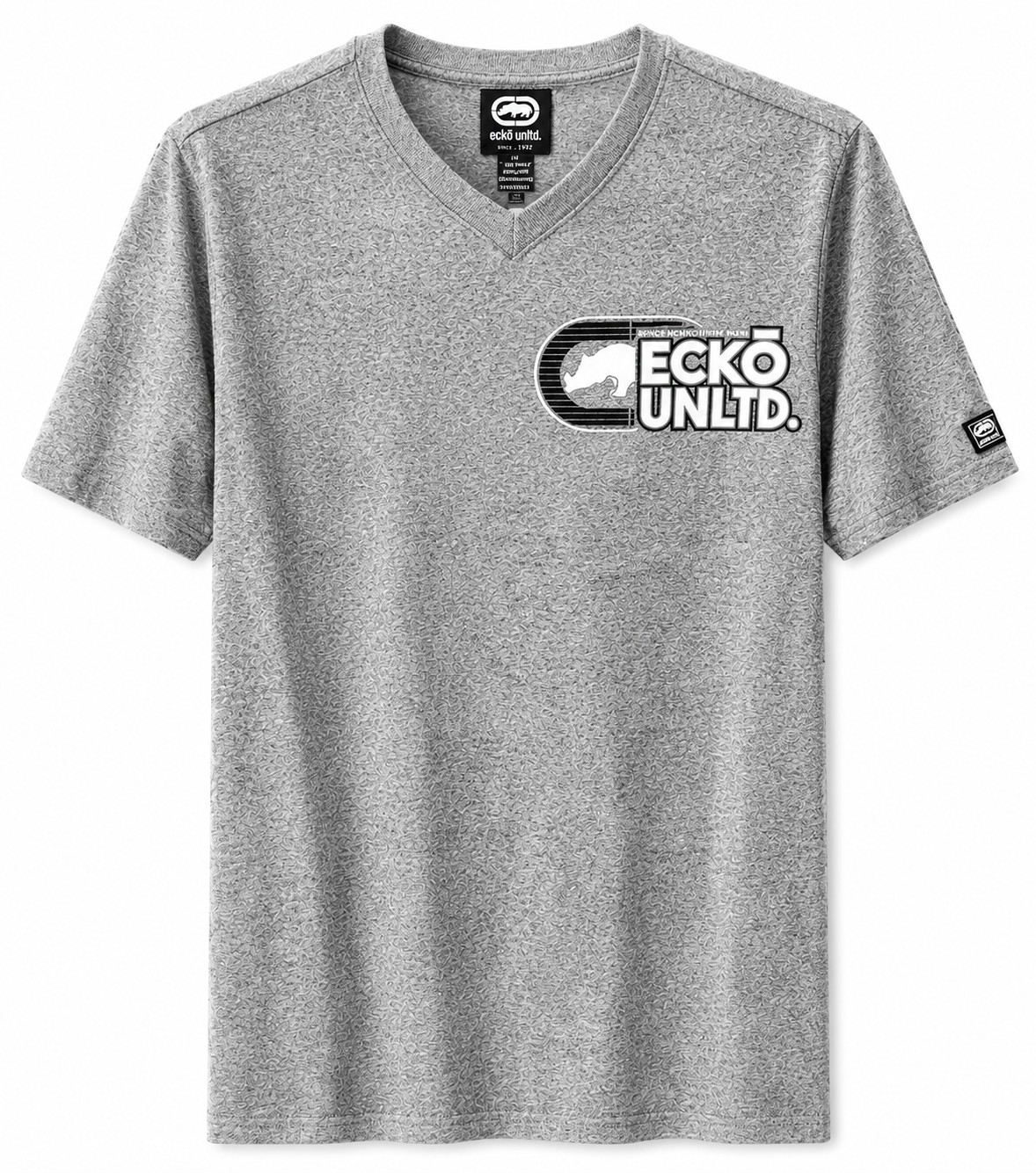 ECKO UNLTD Summer/Spring V-Neck T-Shirt-Grey Marled- New with Tag, Size (S-XL)