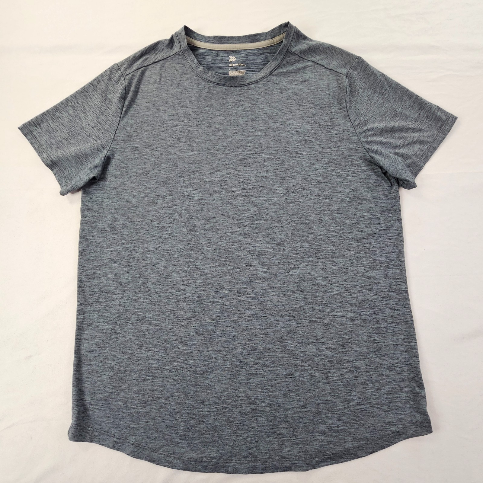 All in Motion Gray Short Sleeve Polyester Spandex Performance T-Shirt Men’s L