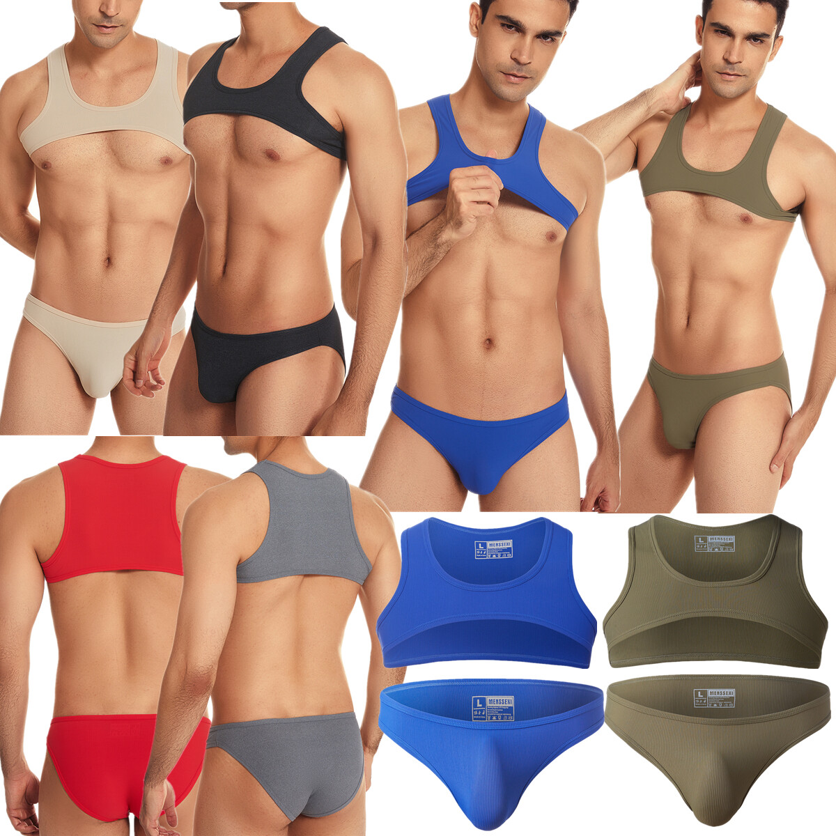 Mens Harness Tanks Tops Underwear Gay Sexy Stage Dance Showwear Male Vest Briefs