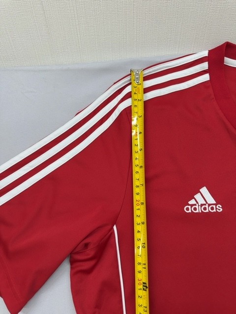 Adidas Soccer Jersey Mens Red Striped XL Short Sleeve V Neck