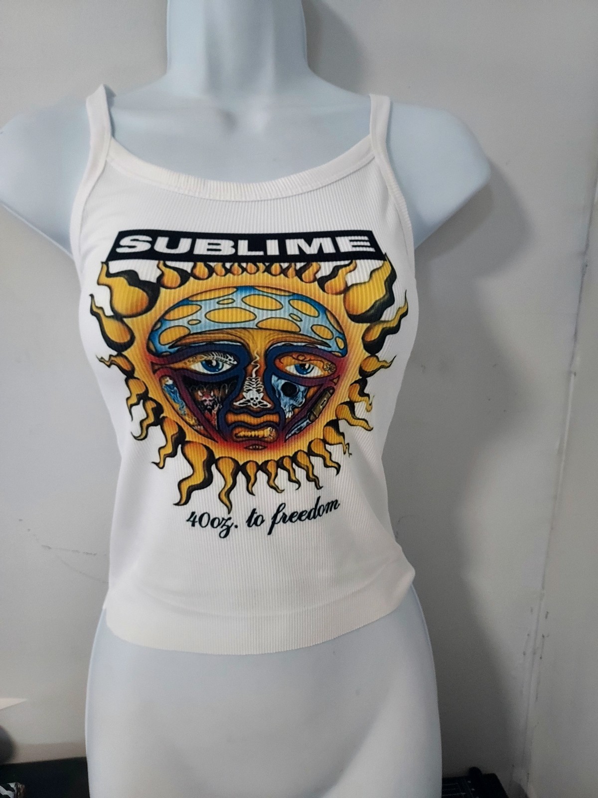 Sublime crop top Ribbed Hand Cropped sublime tank top 40 Oz To Freedom xs – 2xl