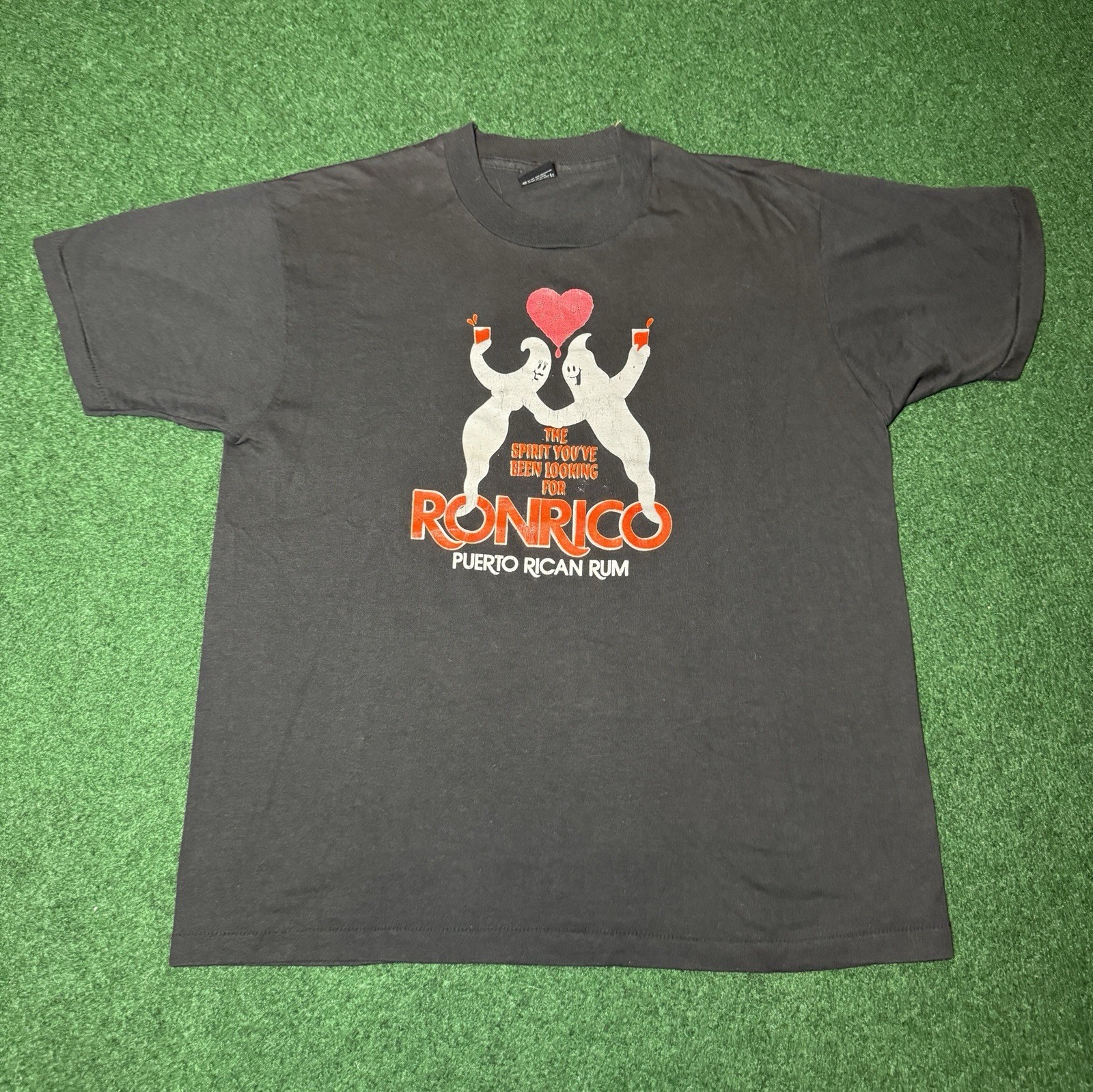 Vintage 90s Ronrico Puerto Rican Rum T-shirt, Ghosts Halloween Spirits (XL)