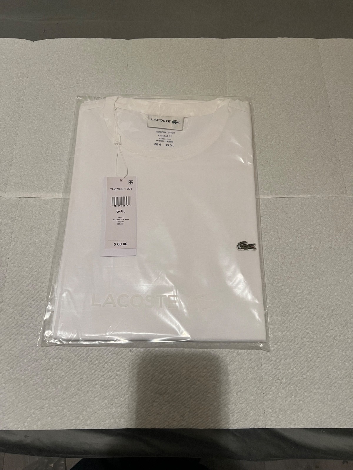 Lacoste Authentic Pima Cotton Men’s Short Sleeve Crew Neck Jersey T-Shirt TH6709
