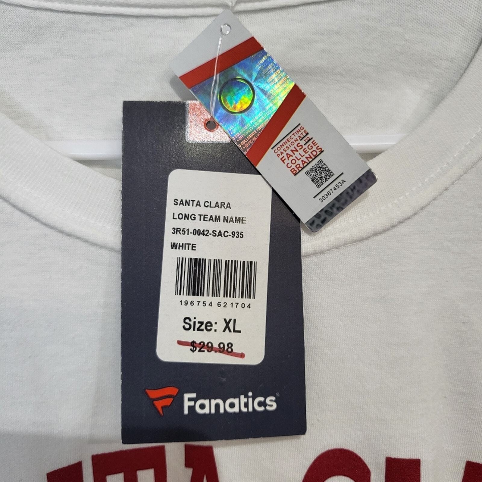 NEW SCU SANTA CLARA UNIVERSITY LONG SLEEVE WHITE T-SHIRT MSRP $29.98 – XL