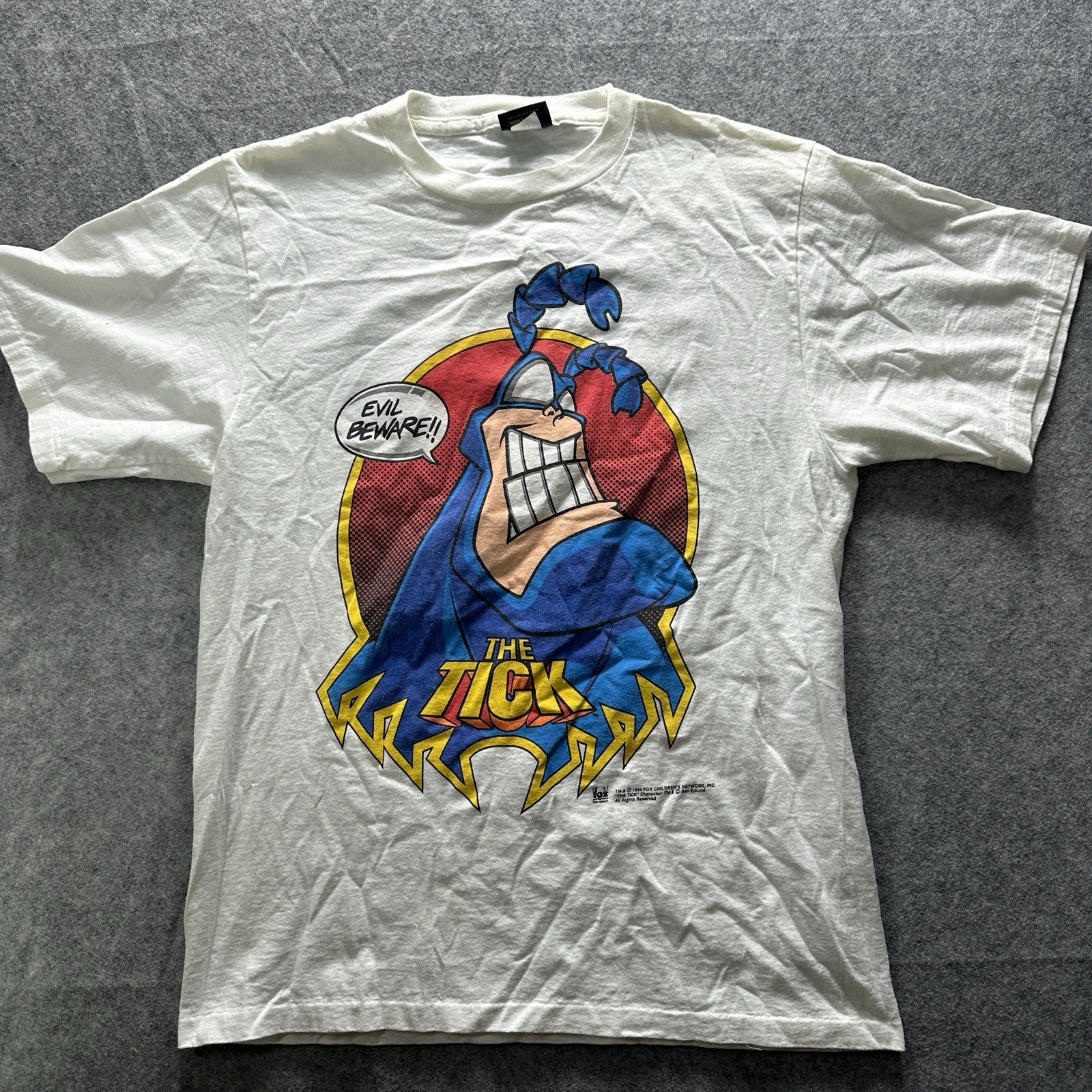 Vintage The Tick Face Graphic Evil Ways Mens Large Single Stitch Double Sided