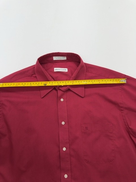 Pierre Cardin Men Red Tailored Poplin Button-Up Shirt 17 38/45 No. 1 Condition