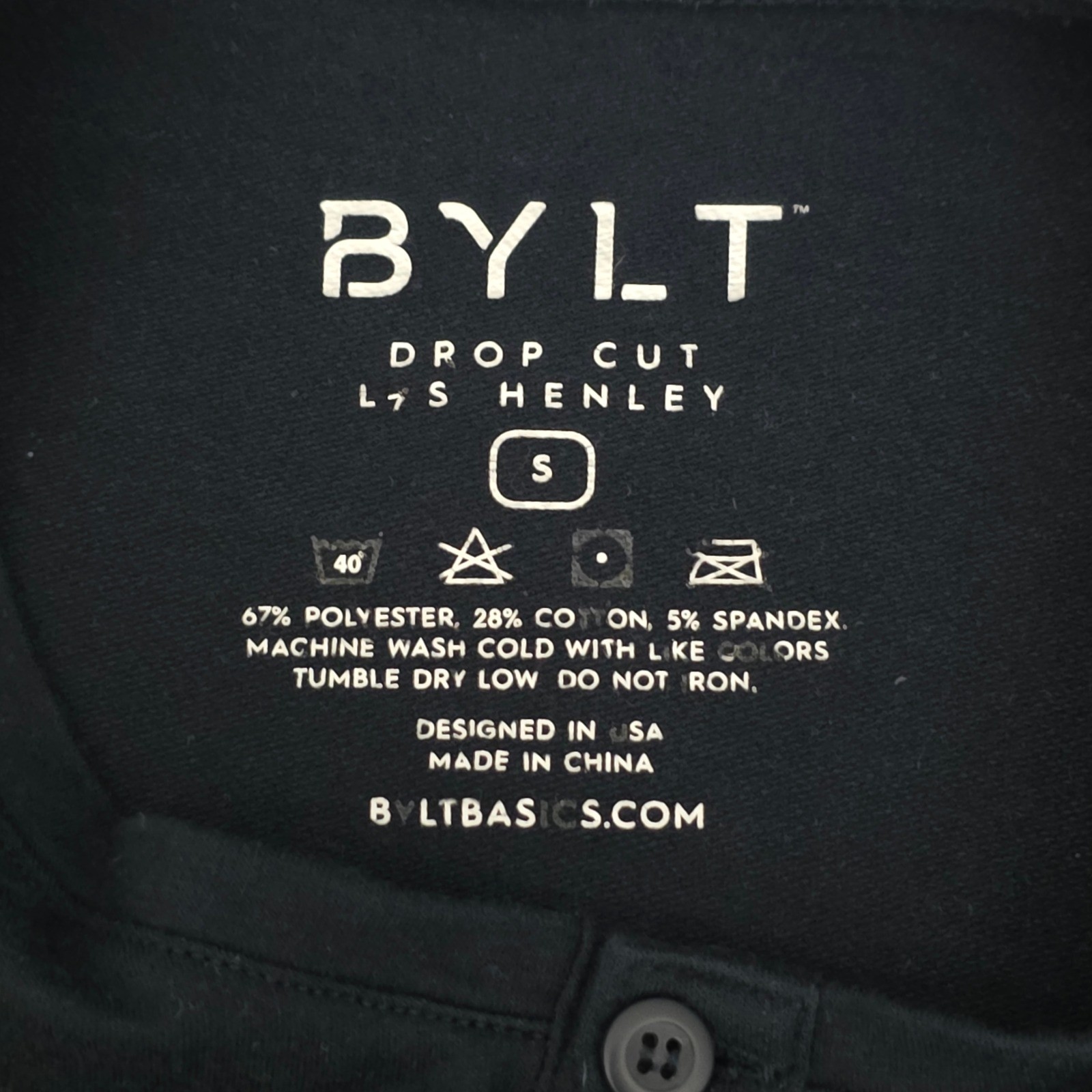 Lot of 2 BYLT Drop Cut Button Henley Long Sleeve Shirt Navy Blue Size Small