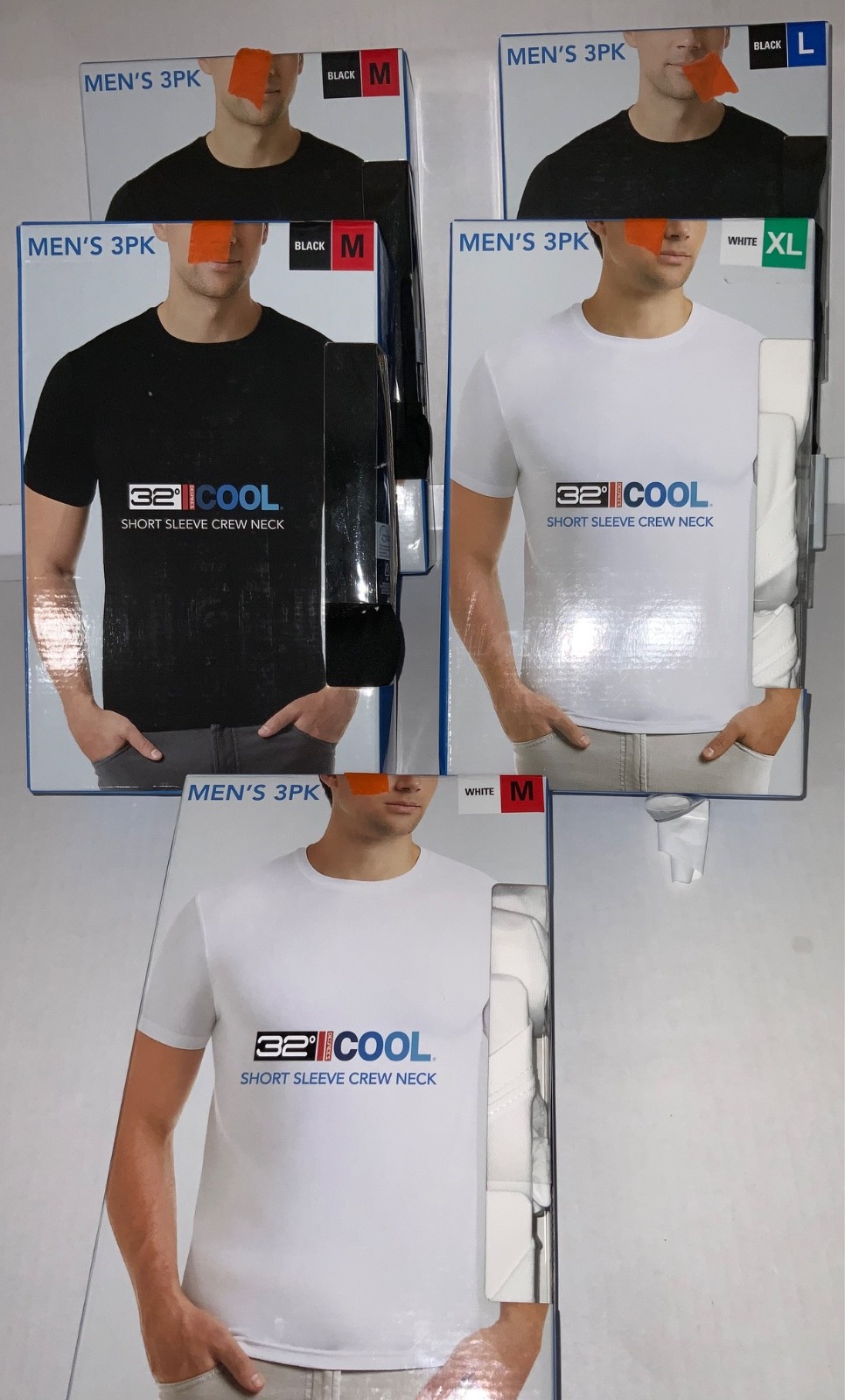3 pk 32* COOL CREW NECK Short sleeve Black / White under shirt Q-Dry + Repacks
