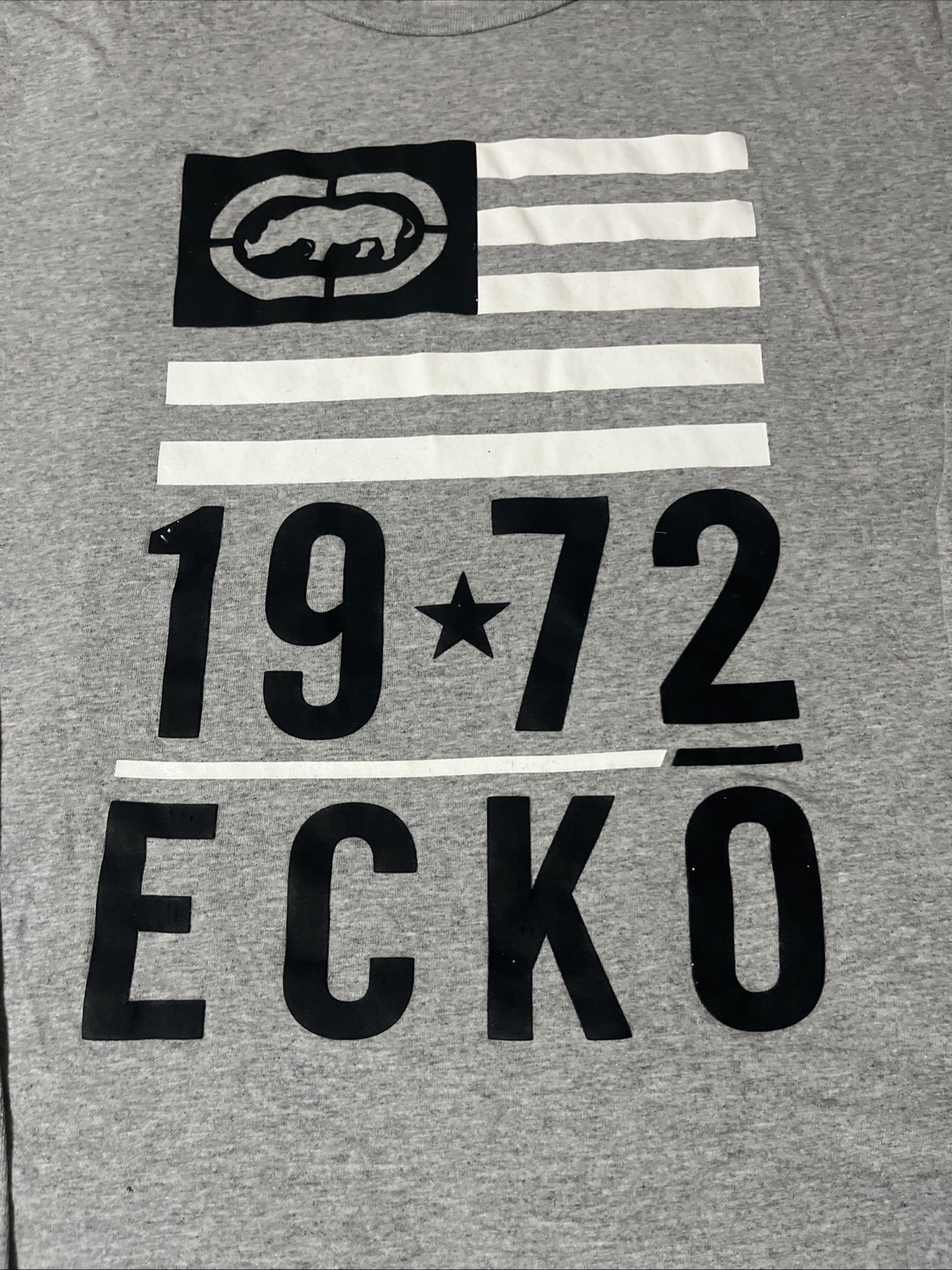 Ecko Unltd Mens Long Sleeve Grey Casual Adult Front Print XL