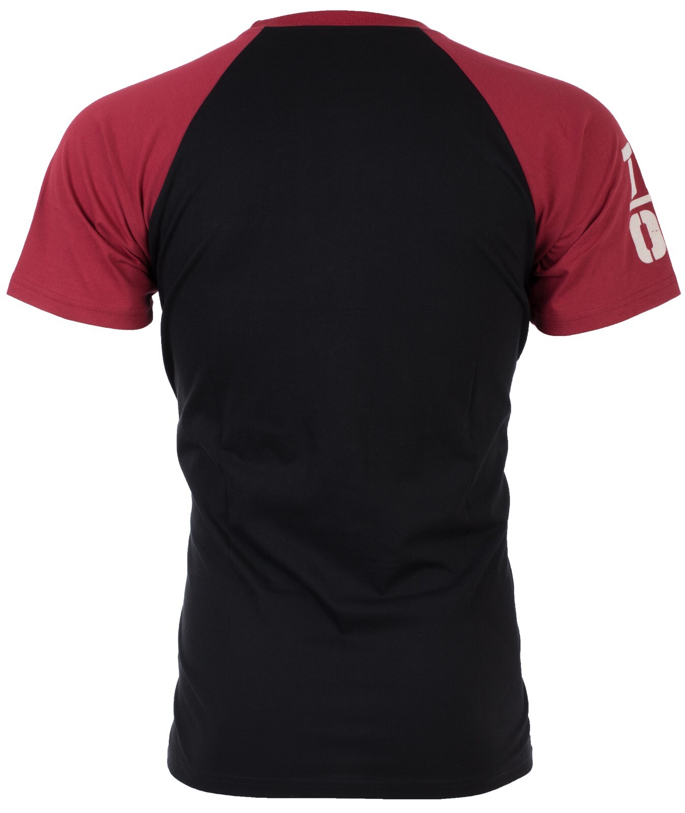 $79 TRUE RELIGION Black Red PART BUDDHA Short Sleeve Designer Raglan T-shirt NWT