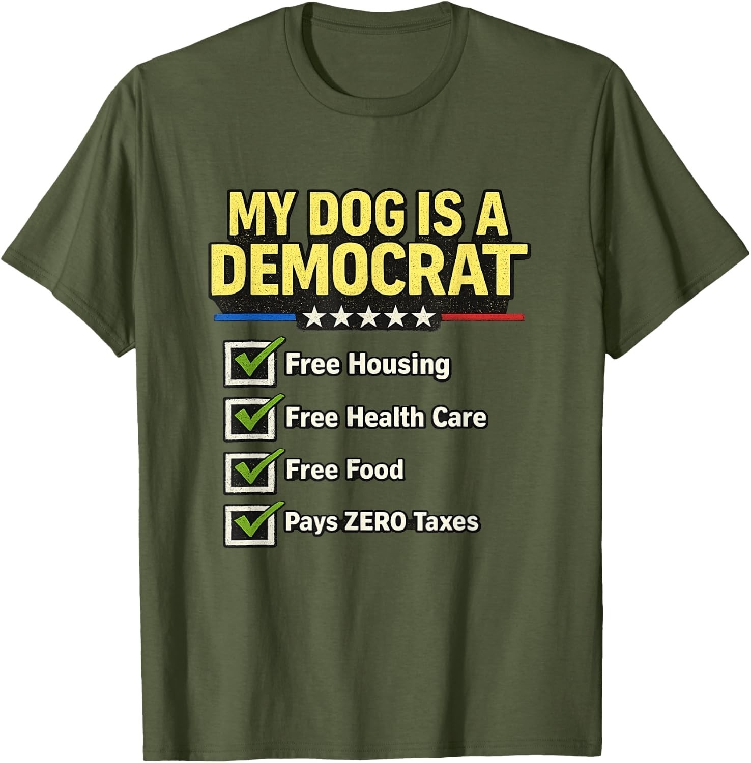 Retro My Dog is A Democrat Free Housing Funny T-Shirt