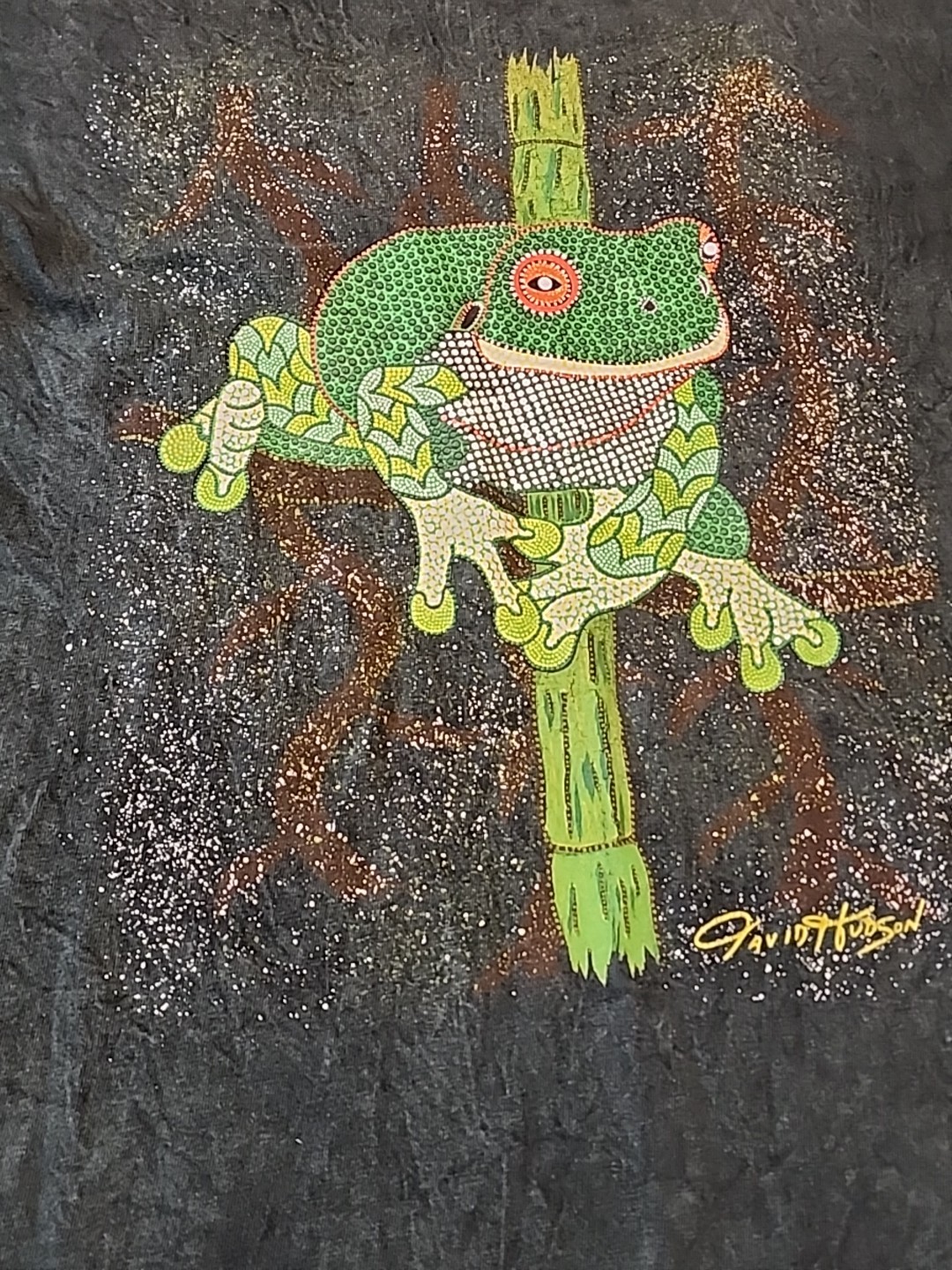 Vintage Art David Hudson Tee Large 90s Australia Animals Music Rare Aboriginal