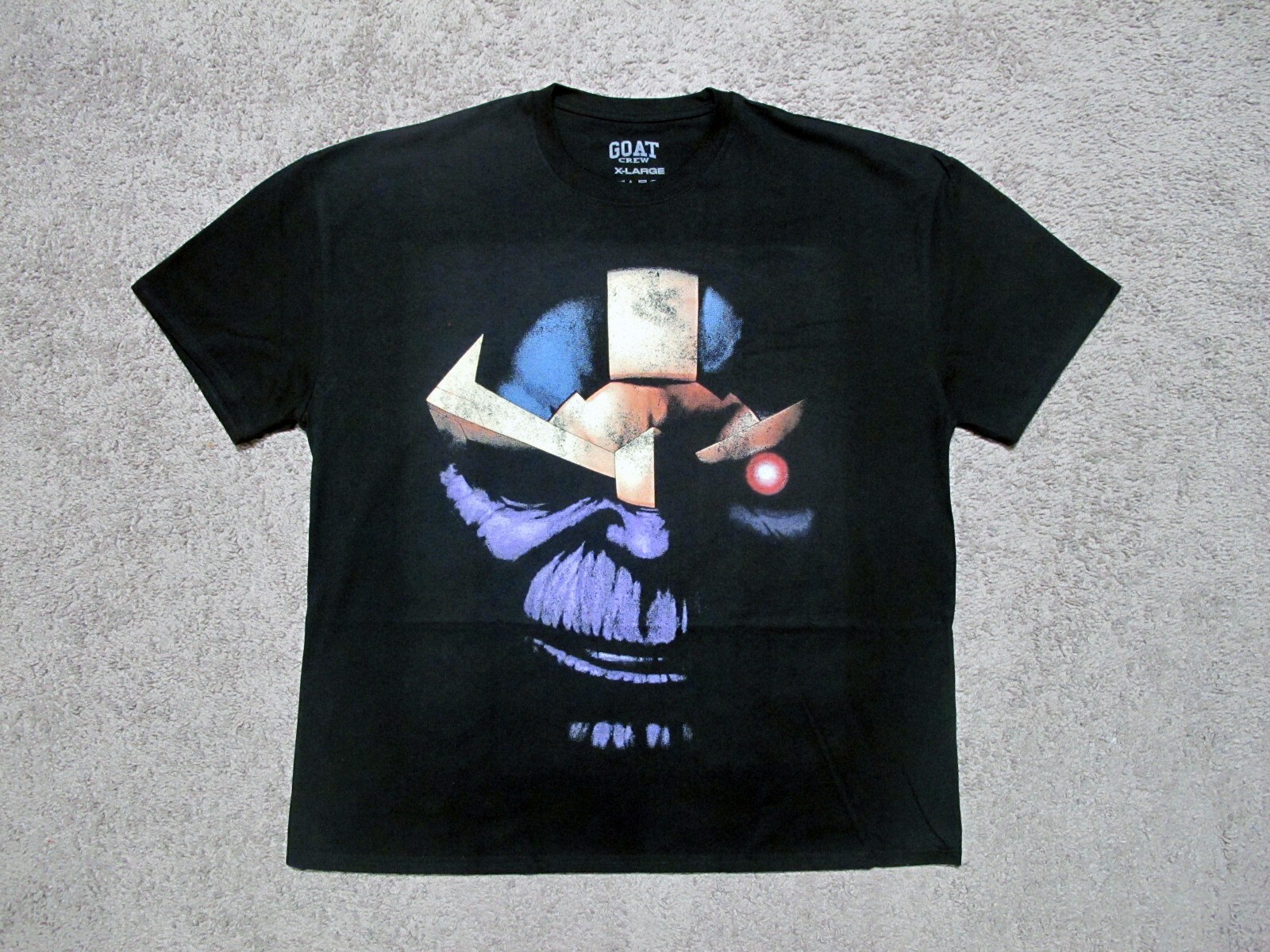 Thanos x Goat Crew marvel men’s black t-shirt XL infinity gauntlet war villain