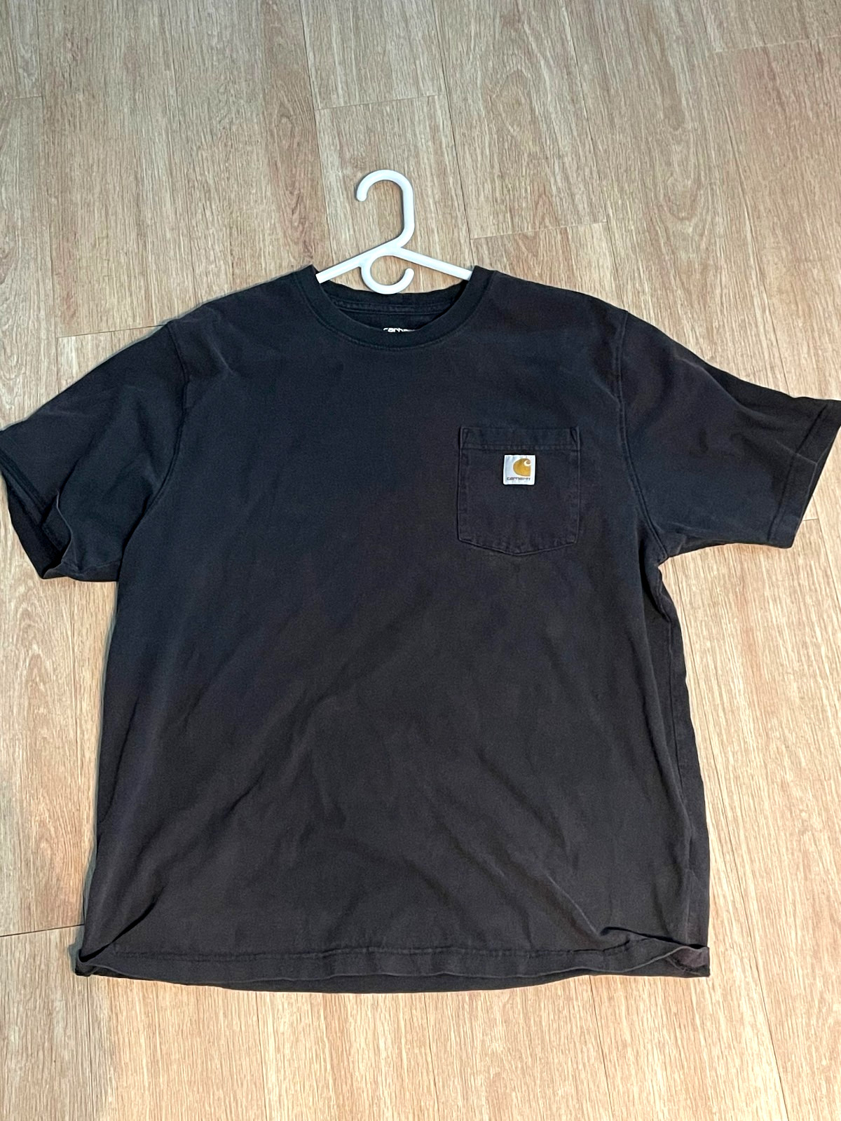 Vintage Carhartt Black Pocket Tee T-Shirt Size L Original Fit Faded Work