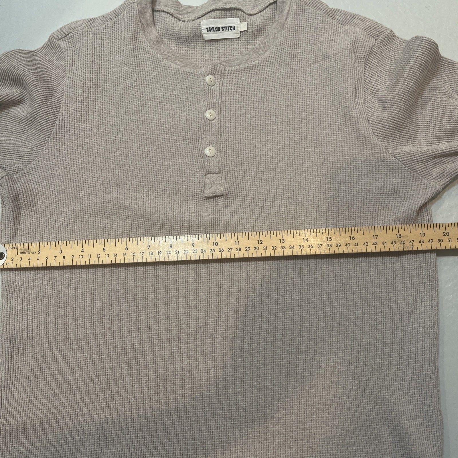 Taylor Stitch Waffleknit Henley Thermal Shirt Heavyweight Solid Sz. 42