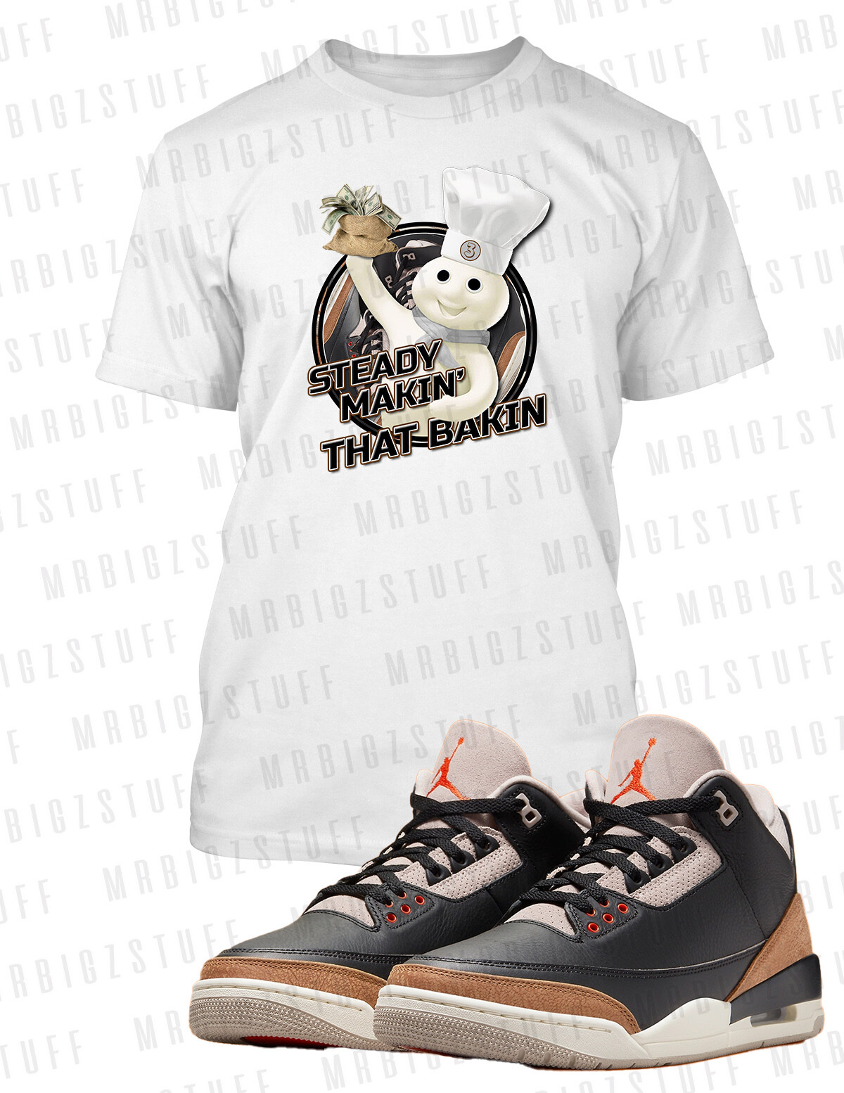 J3 Desert Elephant Graphic Sneaker Sport Tee Shirt Doughboy Mens Big Tall Sm T