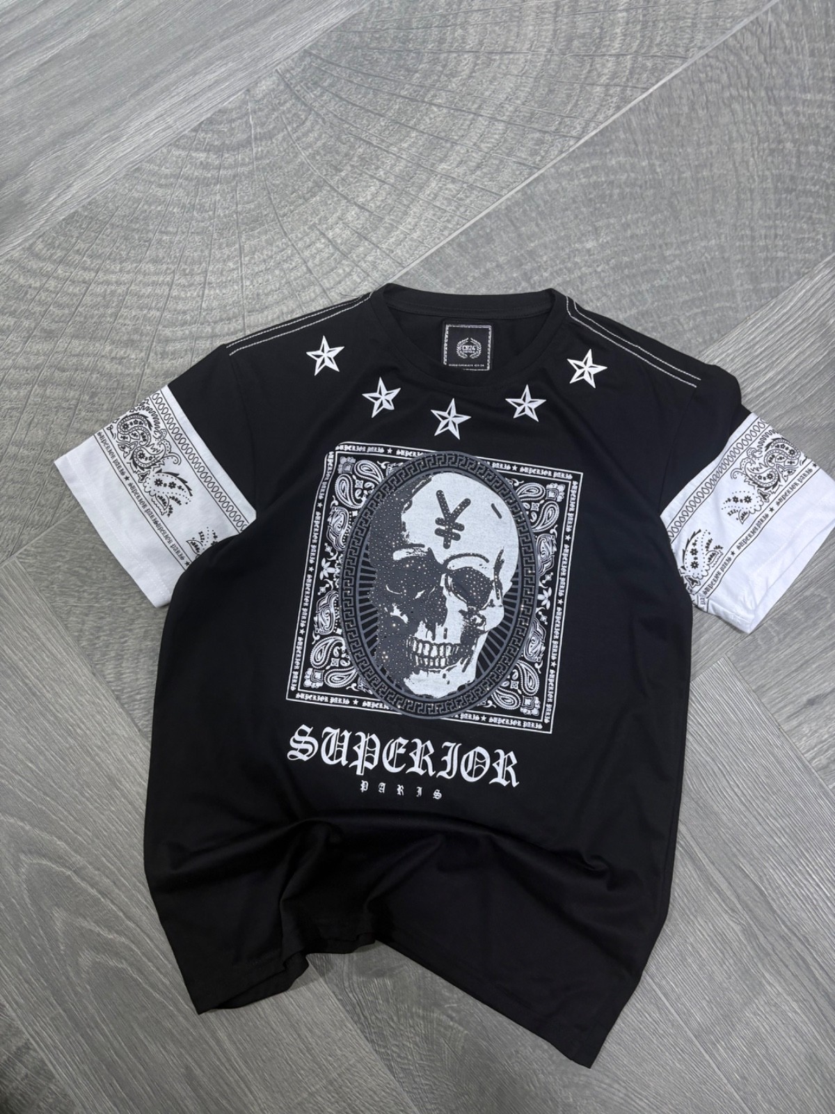 Bordo Cromato 24 t-shirt features a bold skull graphic tee | medium