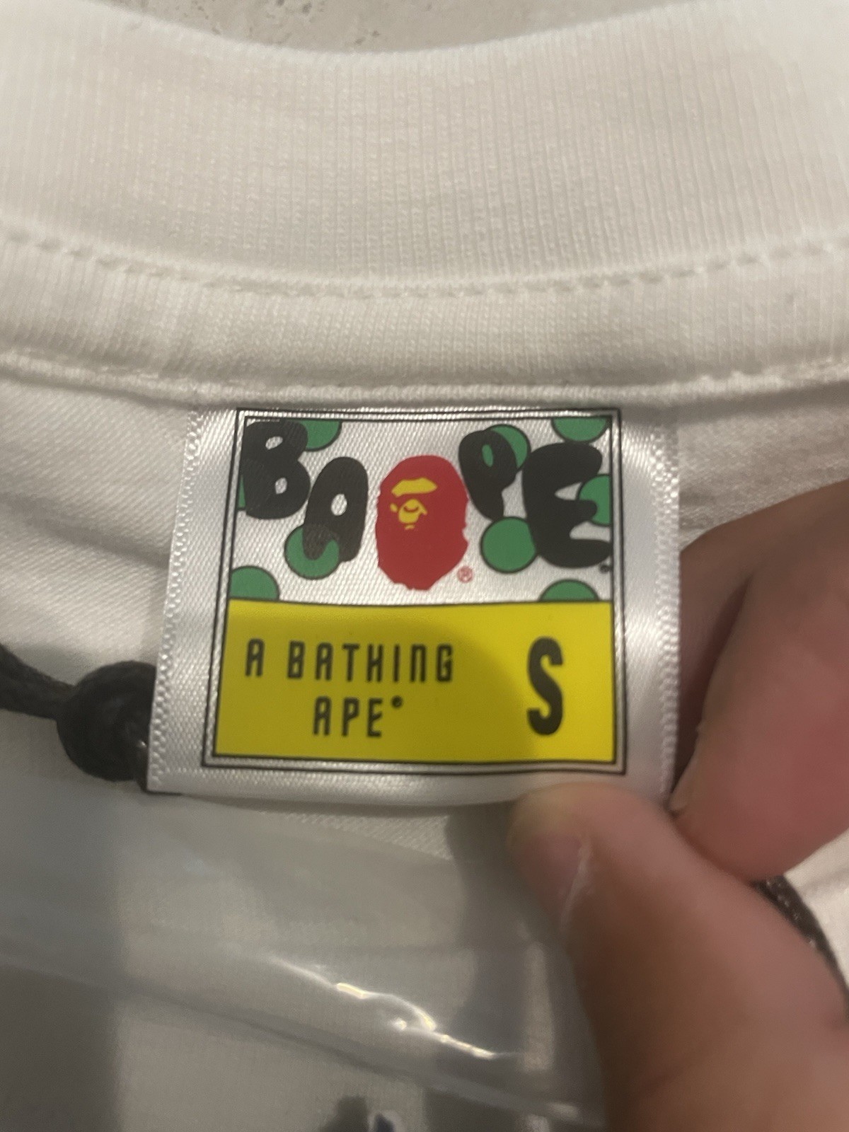 A Bathing Ape BAPE Ape Head Logo Graphic Tee White Men’s S Cotton Crew Neck