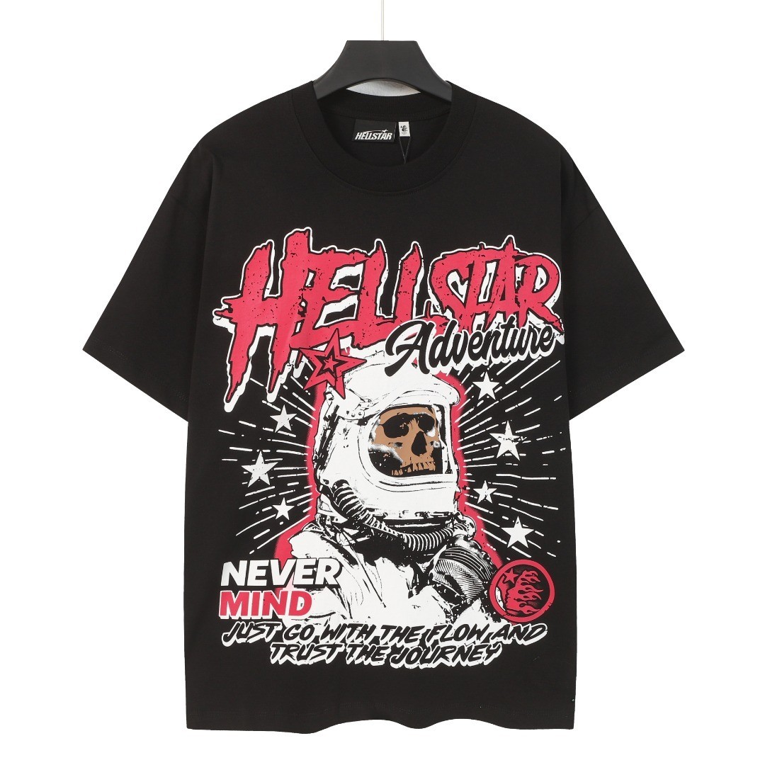 Graphic Hellstar tee shirt Men’s Black Cotton NEW