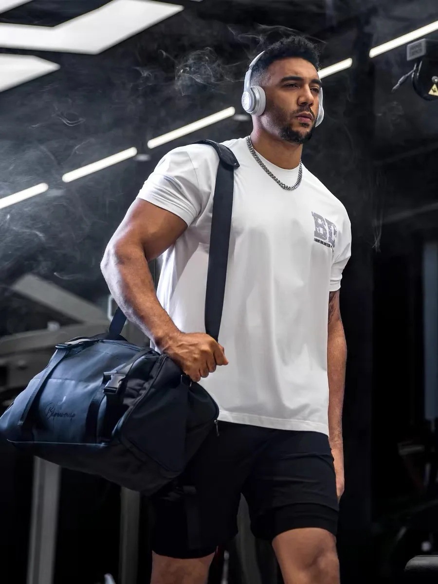 Men’s Gym Workout Loose Fit Graphic Pure Cotton T-shirt Casual Summer Streetwear