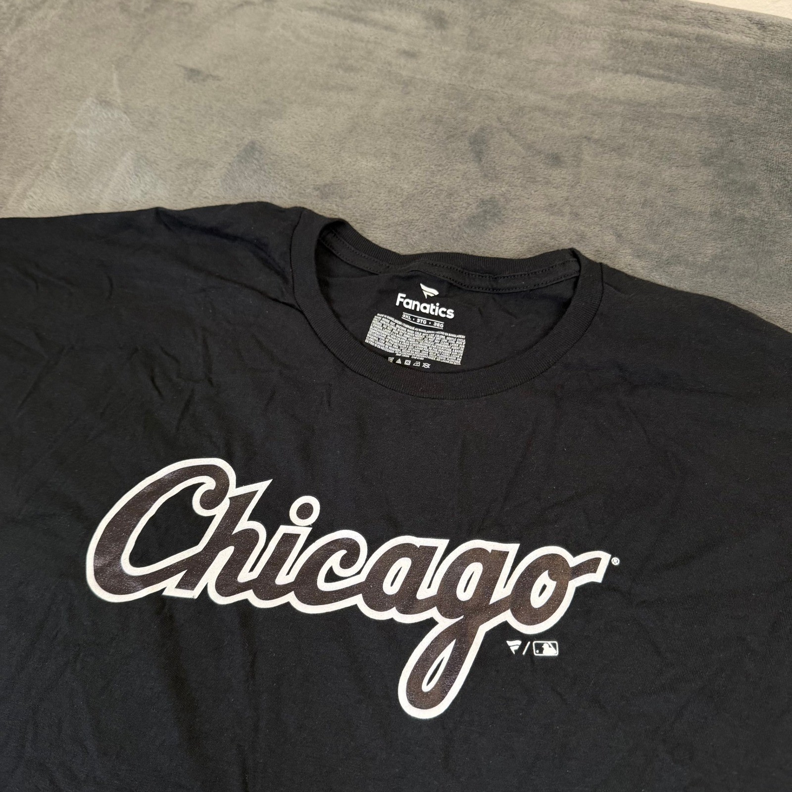 Fanatics Chicago Graphic T Shirt Mens 3XL XXXL Black Short Sleeve MLB Baseball