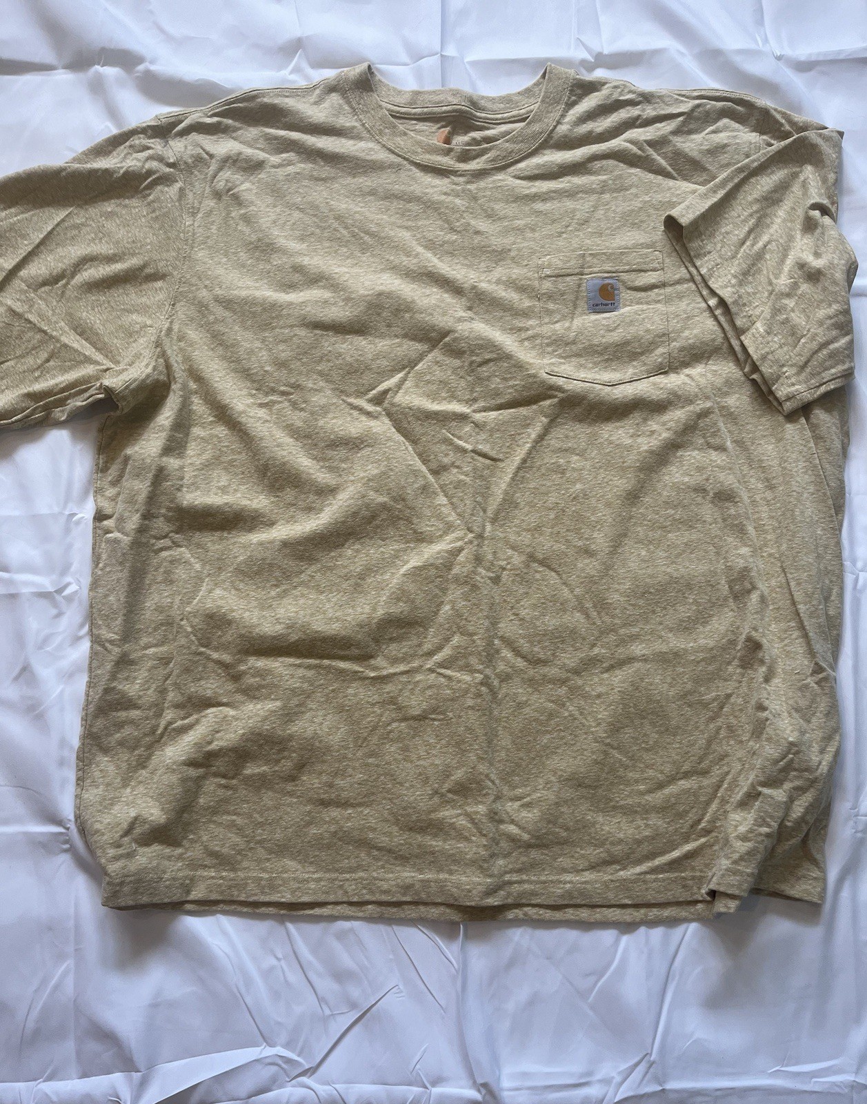 Carhartt Men’s 2XL Beige Original Fit Pocket T-Shirt Short Sleeve Crew Neck