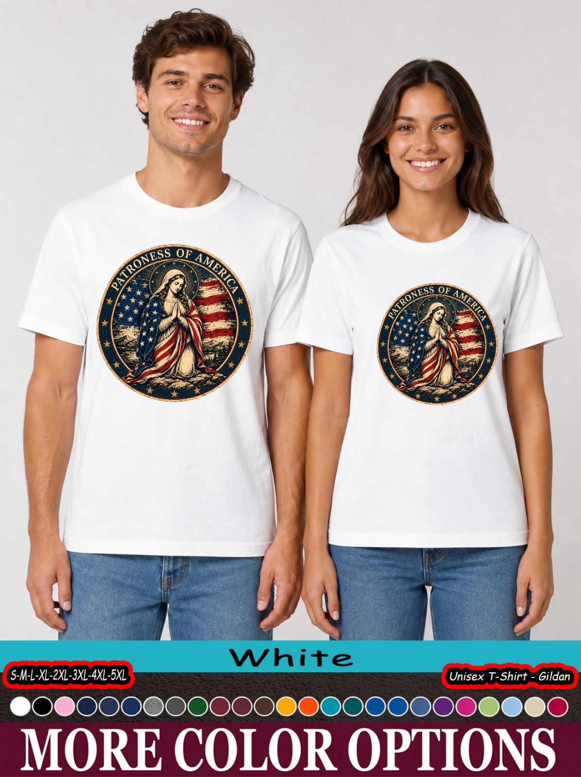 Our Lady Patroness Of America Shirt, Catholic USA Flag Mary Tee