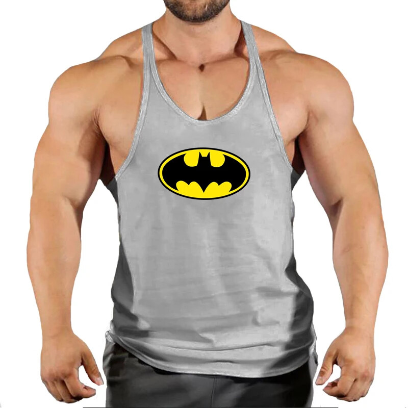 Men’s Batman Cotton Sleeveless Tees Gym Muscle Bodybuilding Workout Tank Tops
