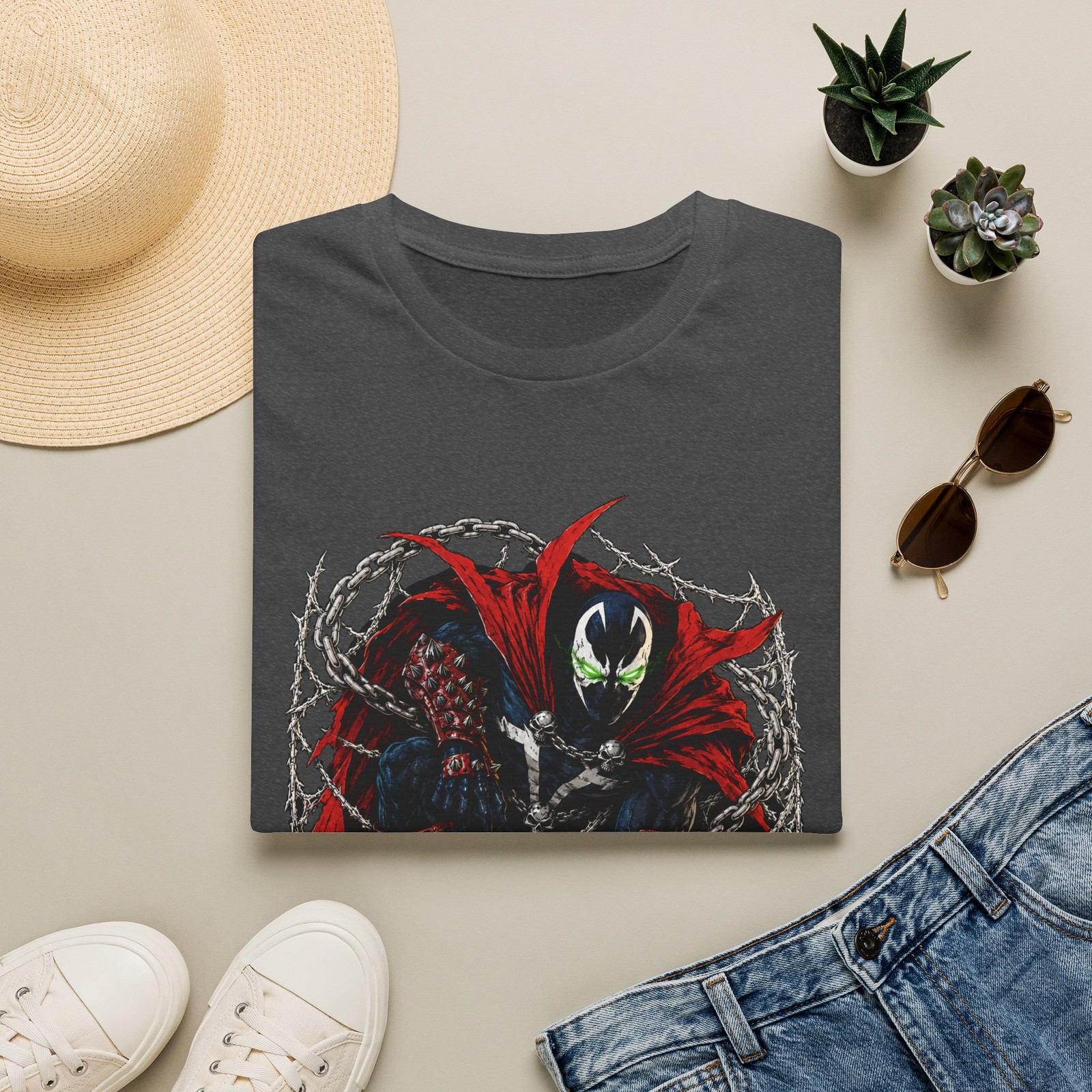 Spawn Comic webbing Artwork T-Shirt | Dark Antihero Illustration