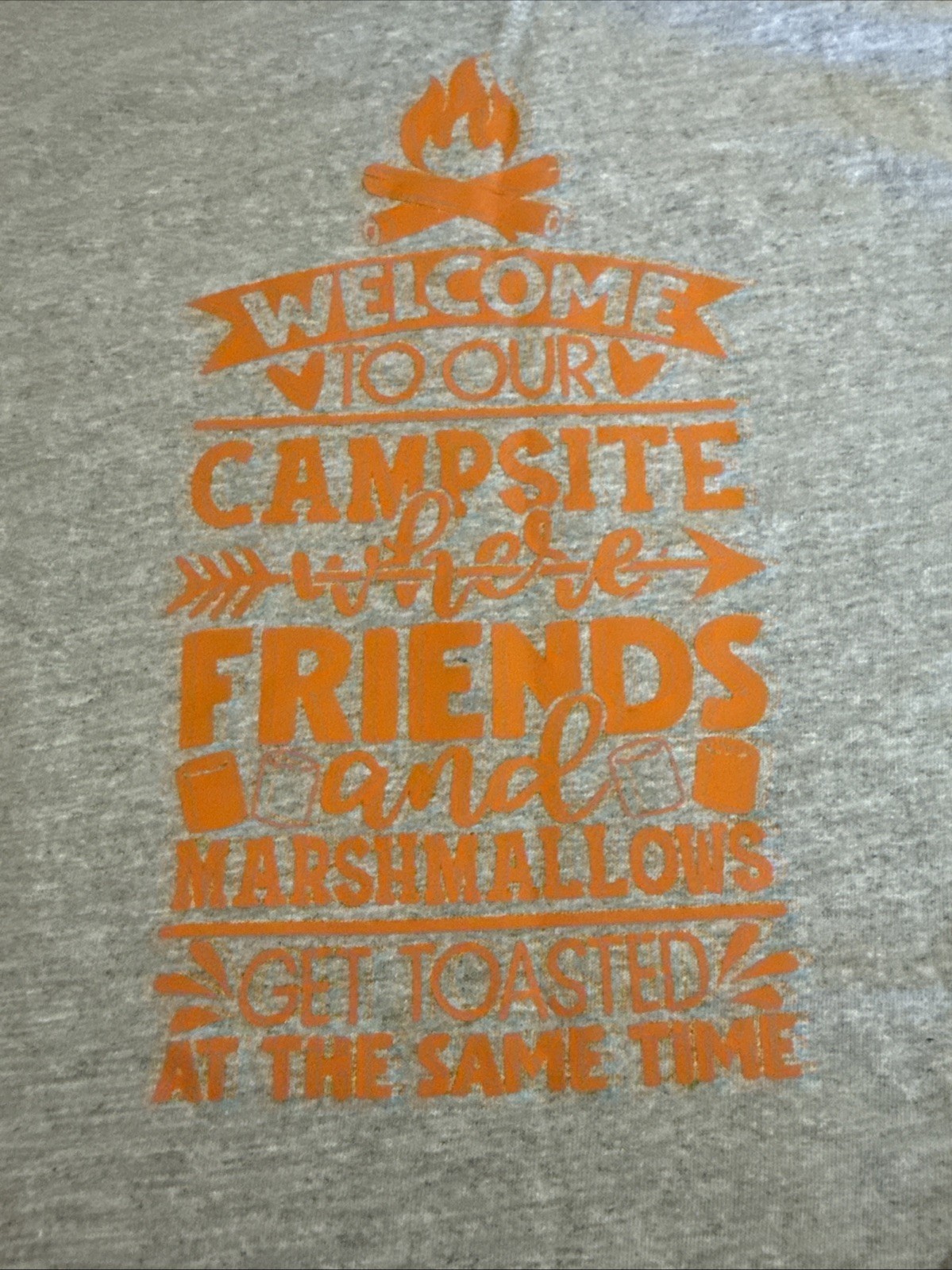 Unisex Custom T-shirt SS “Let’s Get Lit” “Welcome To Out Campsite” Gray Funny