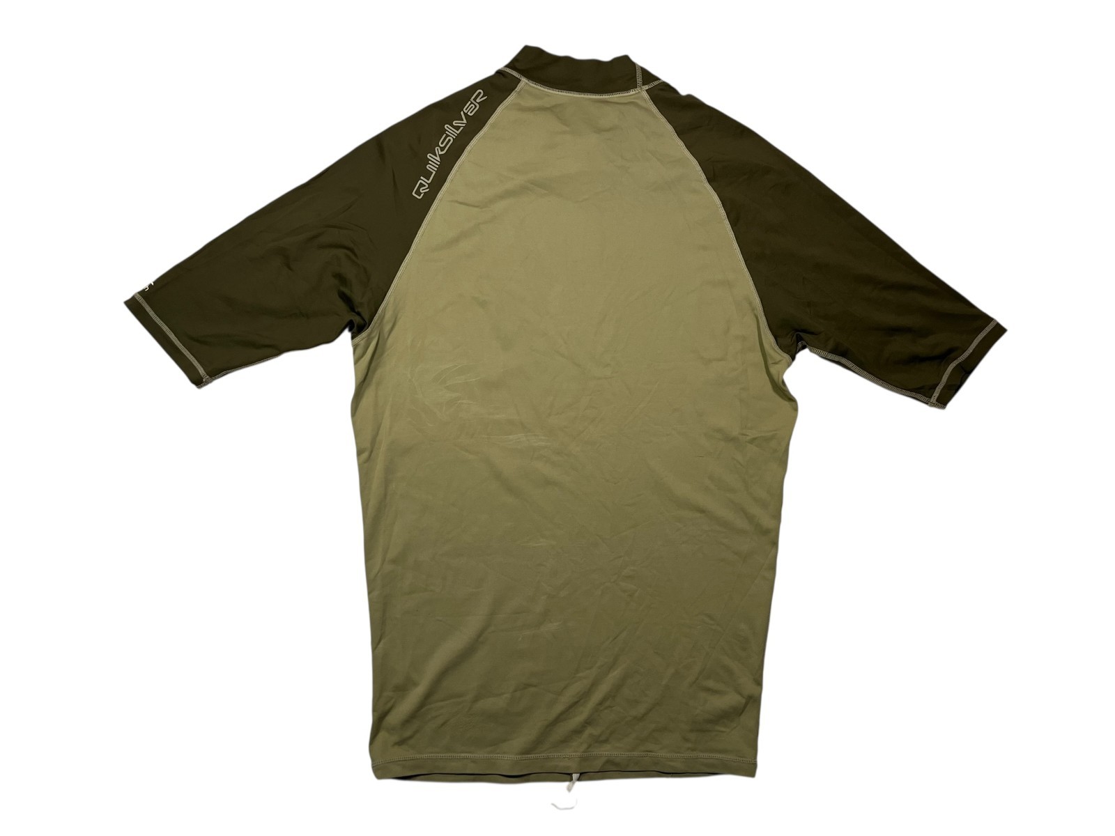QUIKSILVER Brown Nylon/Spandex UV-TECH RASH GUARD Beach Surf Sun Gym Shirt Sz L