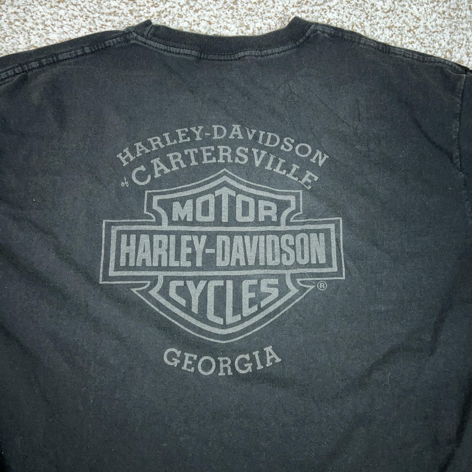 Harley Davidson Shirt Mens XL Black Georgia Eagle Biker Motorcycle Tee T Causal