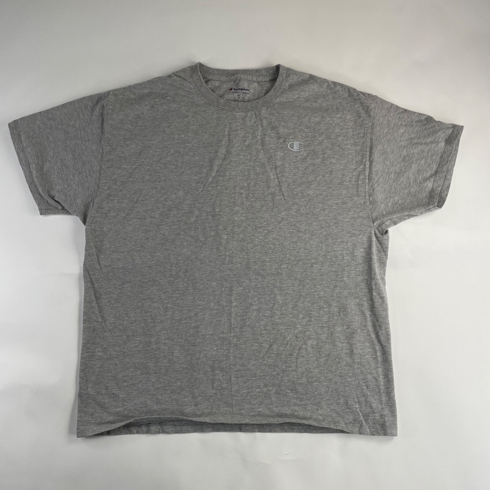 Champion Shirt XL Grey Mens Heritage Embroidered Athleticwear Logo Tee Used