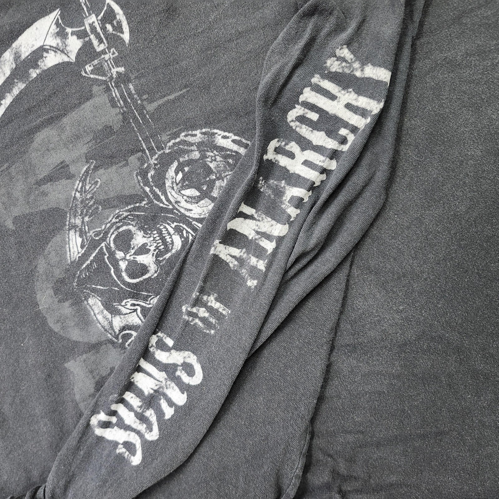 Sons Of Anarchy Shirt Mens XL Black Reaper Graphic Long Sleeve Tee Biker TV Show
