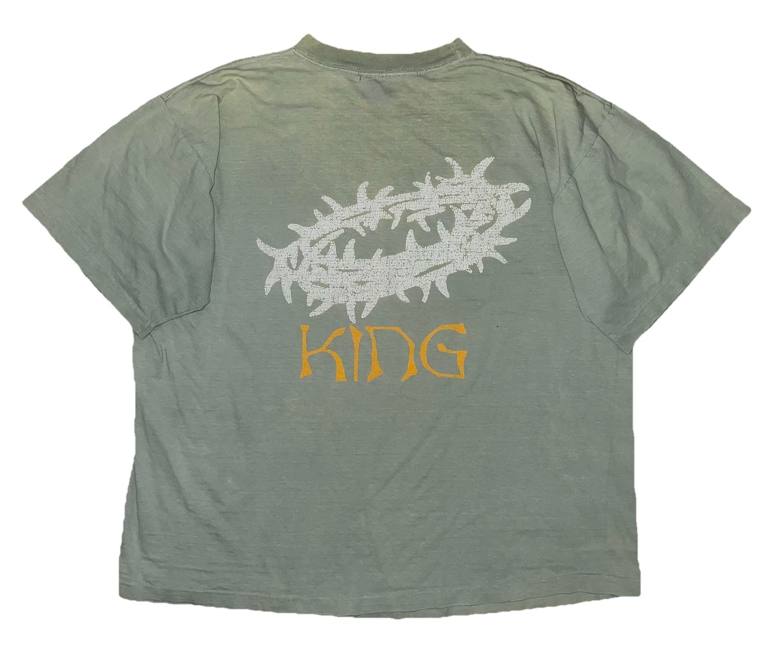 Vtg 90s Unbranded Jesus Religious Truth King Sage Green T Shirt XL